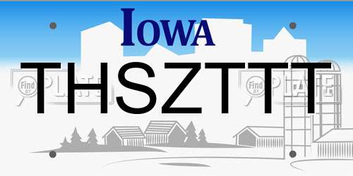 THSZTTT Iowa License Plate