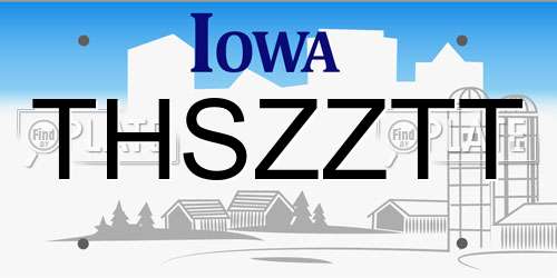 THSZZTT Iowa License Plate