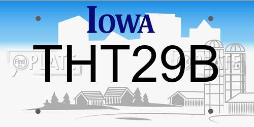 THT29B Iowa License Plate