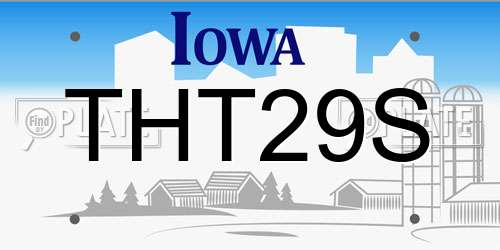 THT29S Iowa License Plate