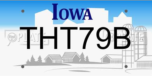 THT79B Iowa License Plate