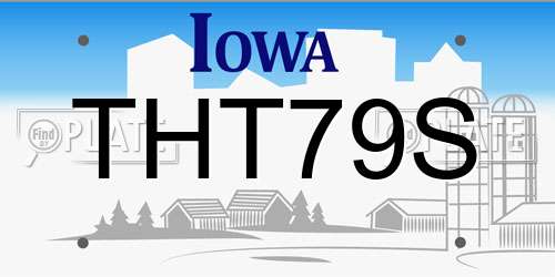 THT79S Iowa License Plate