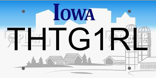 THTG1RL Iowa License Plate