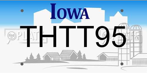 THTT95 Iowa License Plate