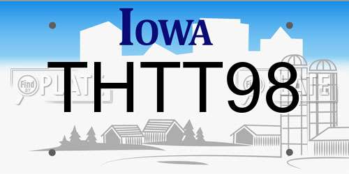 THTT98 Iowa License Plate