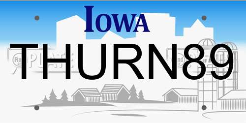 THURN89 Iowa License Plate