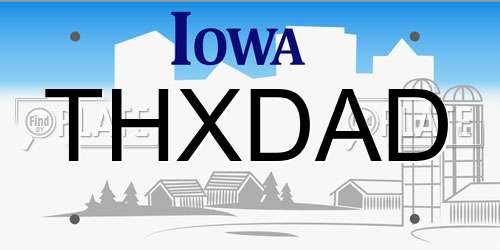 THXDAD Iowa License Plate