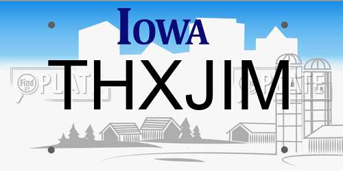 THXJIM Iowa License Plate
