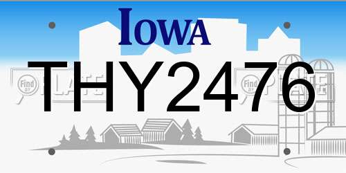 THY2476 Iowa License Plate