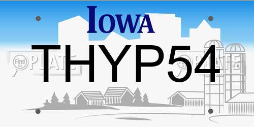 THYP54 Iowa License Plate