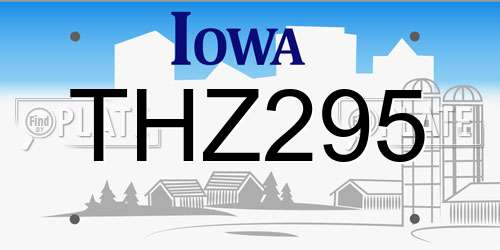 THZ295 Iowa License Plate