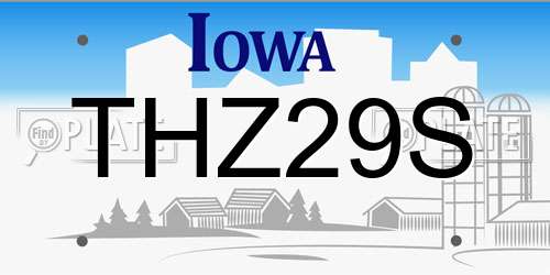 THZ29S Iowa License Plate