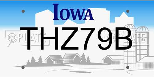 THZ79B Iowa License Plate