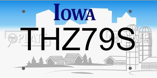THZ79S Iowa License Plate