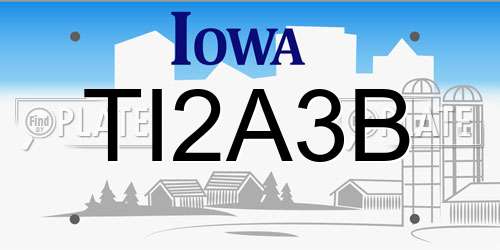 TI2A3B Iowa License Plate