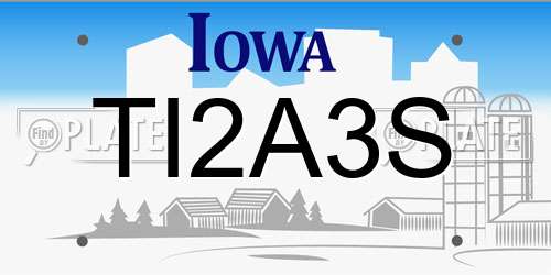TI2A3S Iowa License Plate