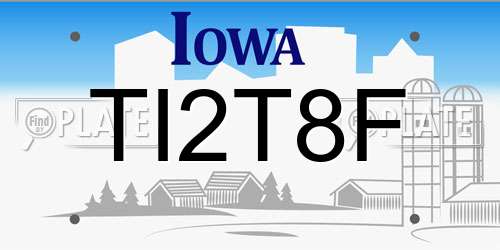 TI2T8F Iowa License Plate