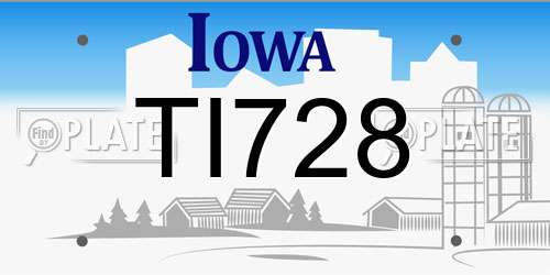 TI728 Iowa License Plate