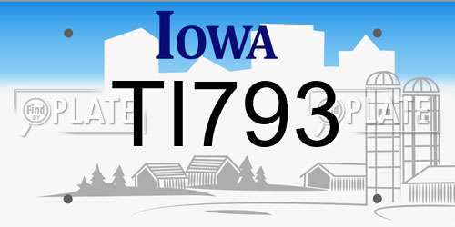 TI793 Iowa License Plate