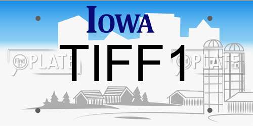 TIFF1 Iowa License Plate