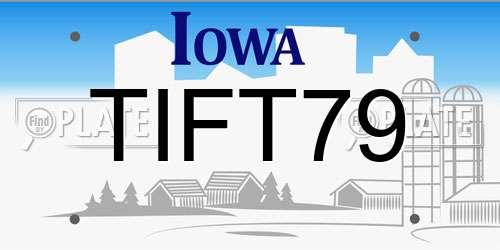 TIFT79 Iowa License Plate