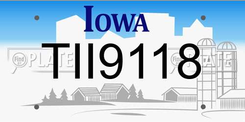 TII9118 Iowa License Plate