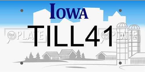 TILL41 Iowa License Plate