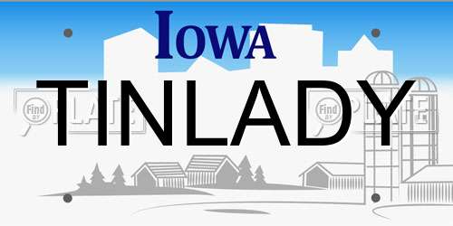 TINLADY Iowa License Plate