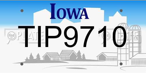 TIP9710 Iowa License Plate