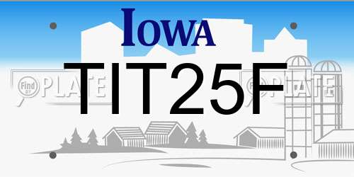 TIT25F Iowa License Plate