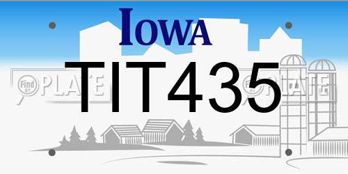 TIT435 Iowa License Plate