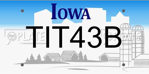 TIT43B Iowa License Plate
