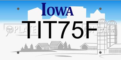 TIT75F Iowa License Plate