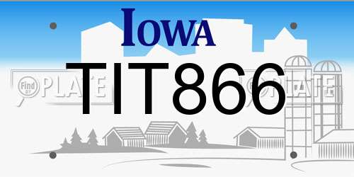 TIT866 Iowa License Plate