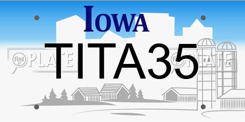 TITA35 Iowa License Plate