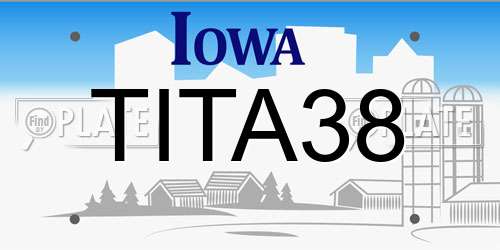TITA38 Iowa License Plate