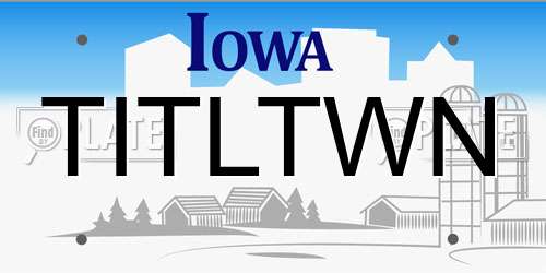 TITLTWN Iowa License Plate