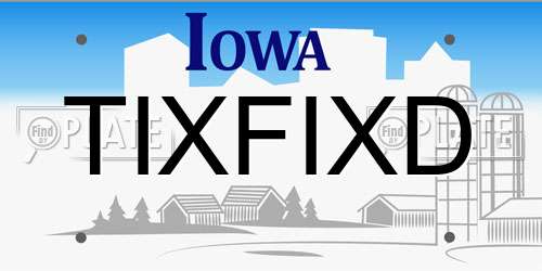 TIXFIXD Iowa License Plate