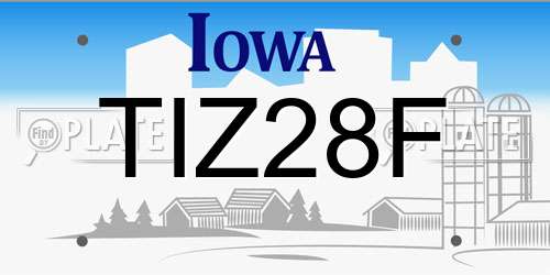 TIZ28F Iowa License Plate
