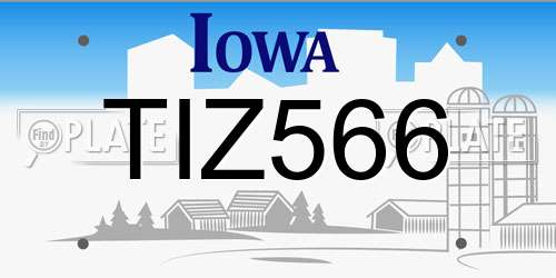 TIZ566 Iowa License Plate