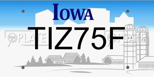 TIZ75F Iowa License Plate