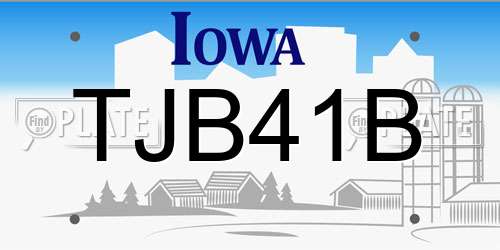 TJB41B Iowa License Plate