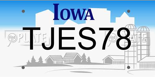 TJES78 Iowa License Plate