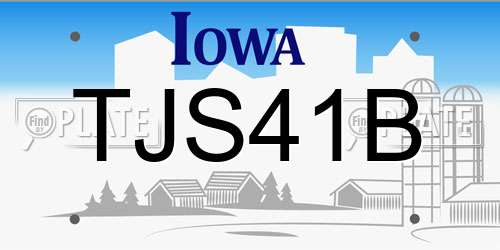 TJS41B Iowa License Plate