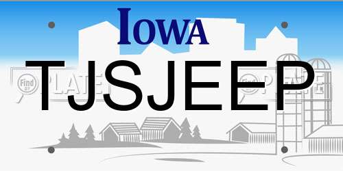 TJSJEEP Iowa License Plate