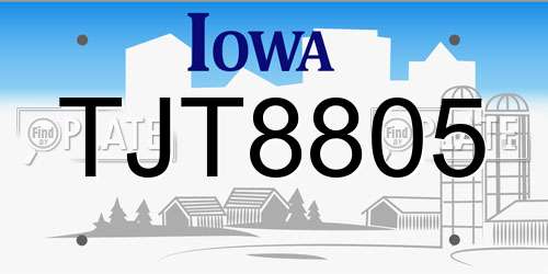 TJT8805 Iowa License Plate
