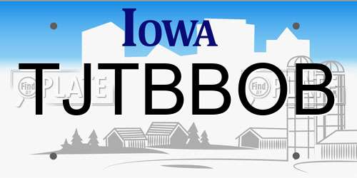 TJTBBOB Iowa License Plate