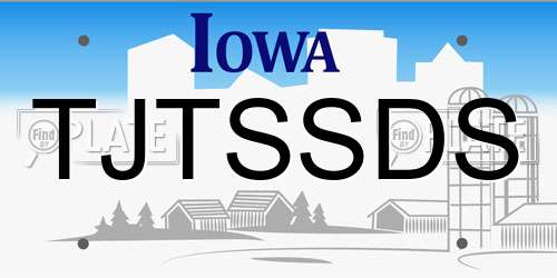 TJTSSDS Iowa License Plate