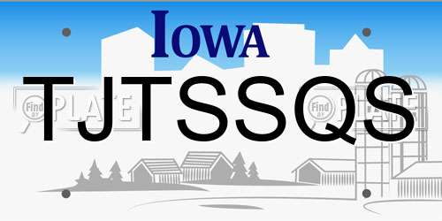TJTSSQS Iowa License Plate