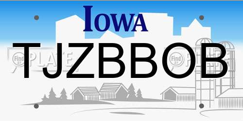 TJZBBOB Iowa License Plate